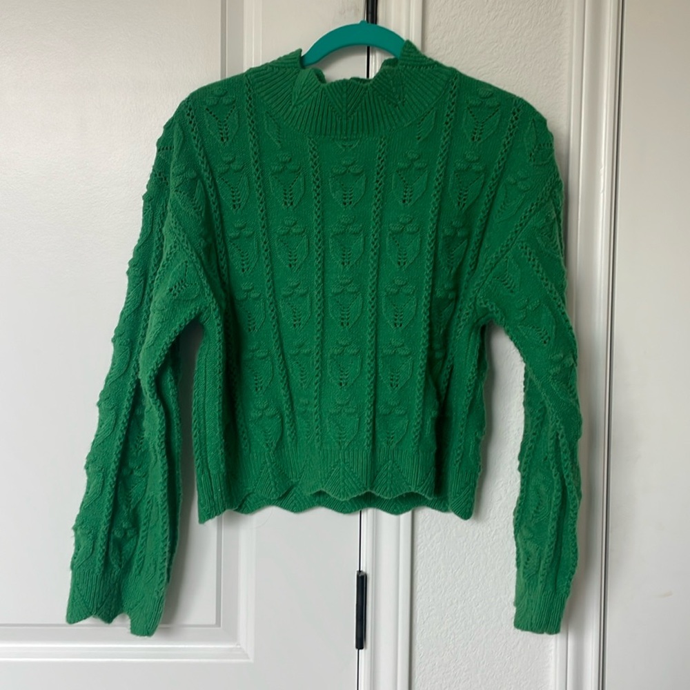Green High Neck Sweater